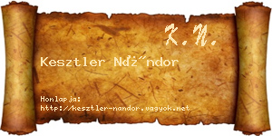 Kesztler Nándor névjegykártya